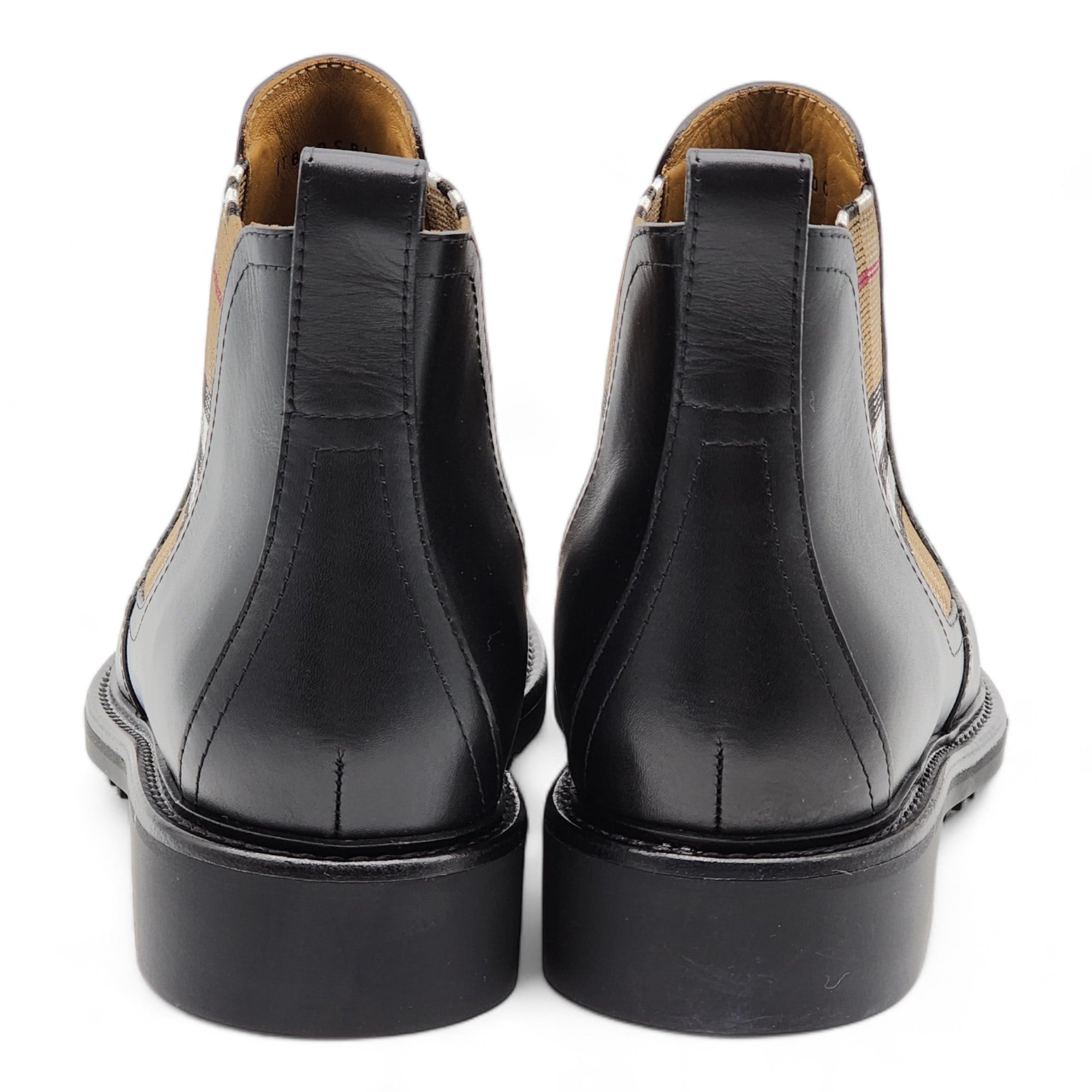 Burberry Vintage Check Detail Leather Chelsea Boots - 5
