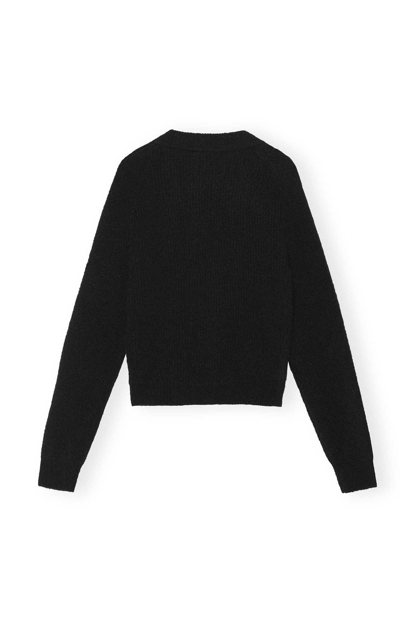 BLACK SOFT WOOL CARDIGAN - 2