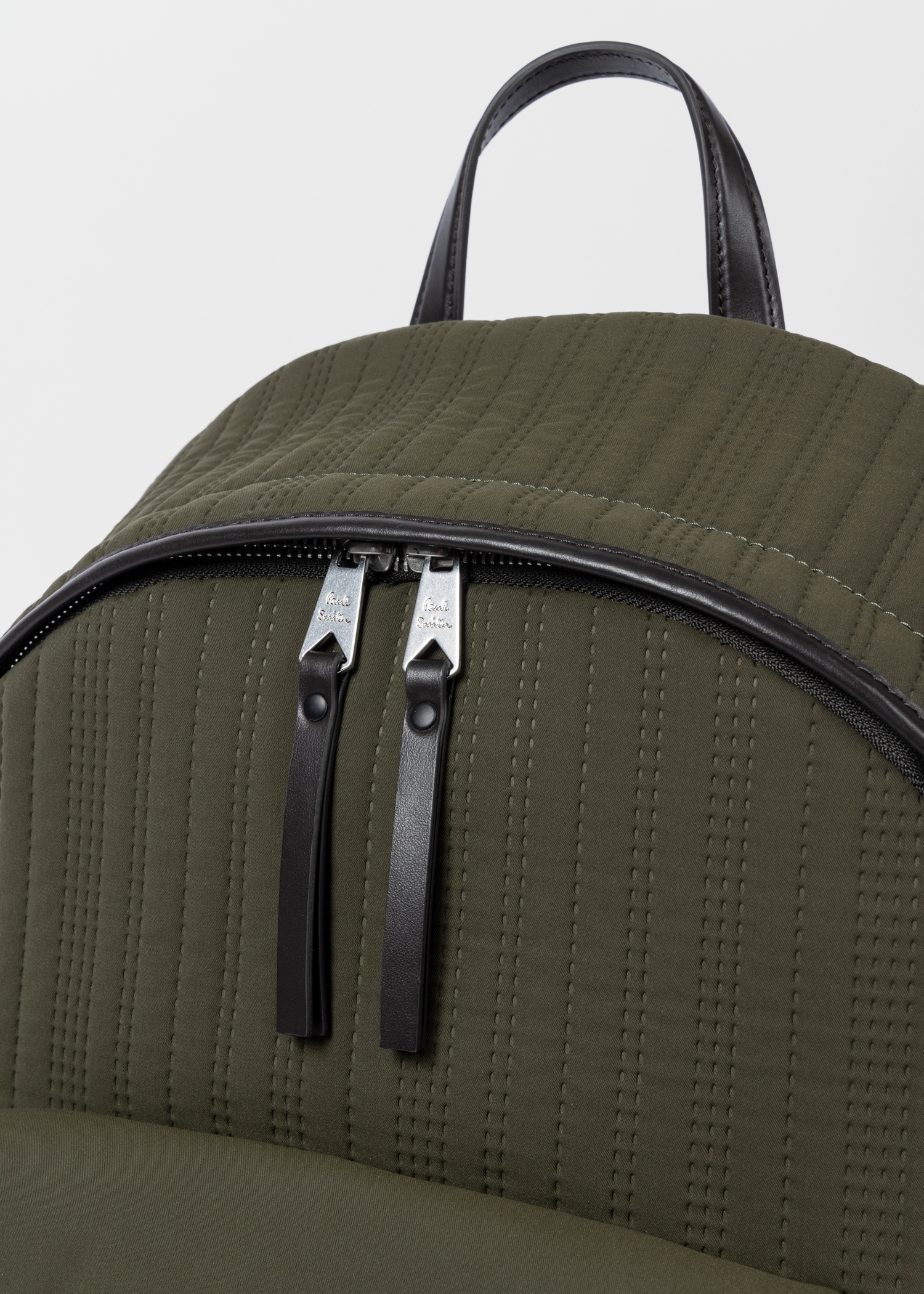 Khaki Quilted Backpack - 3
