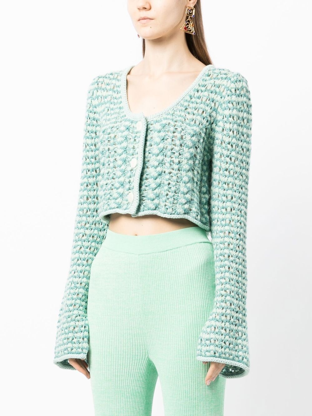 chunky-knit button-down cardigan - 3