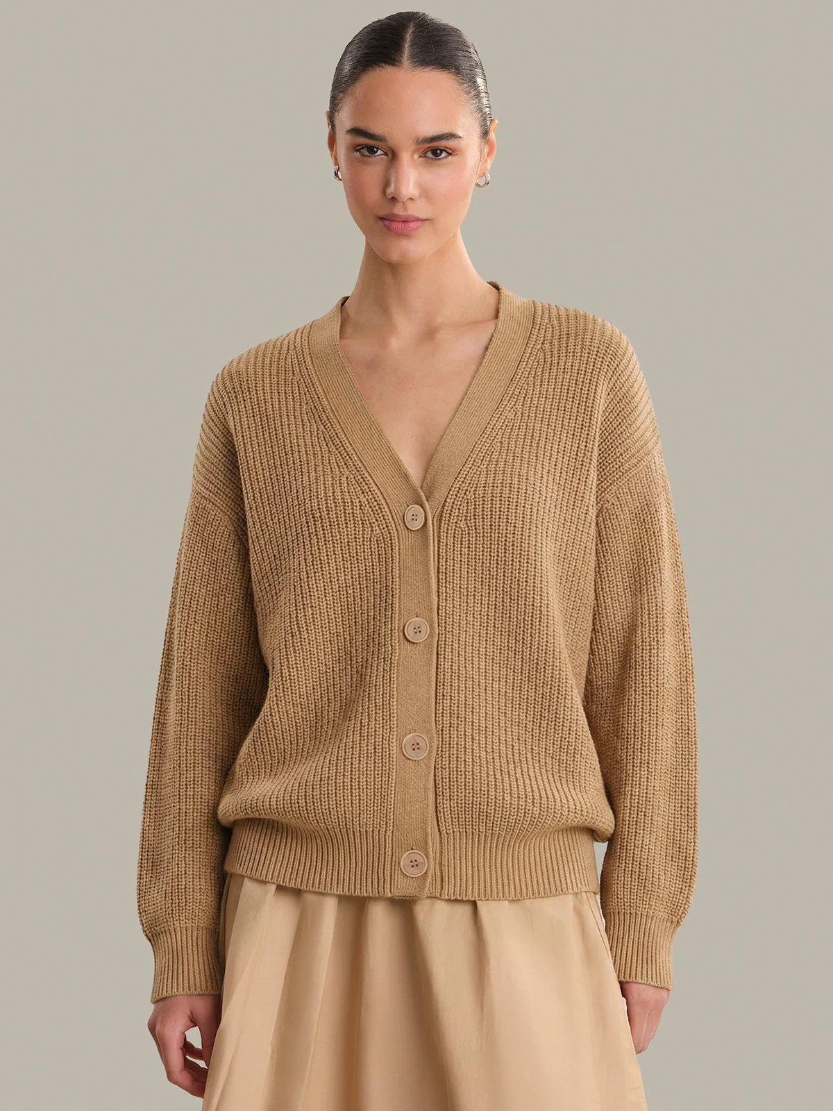 Emilia: Cotton Cocoon Cardigan - 1