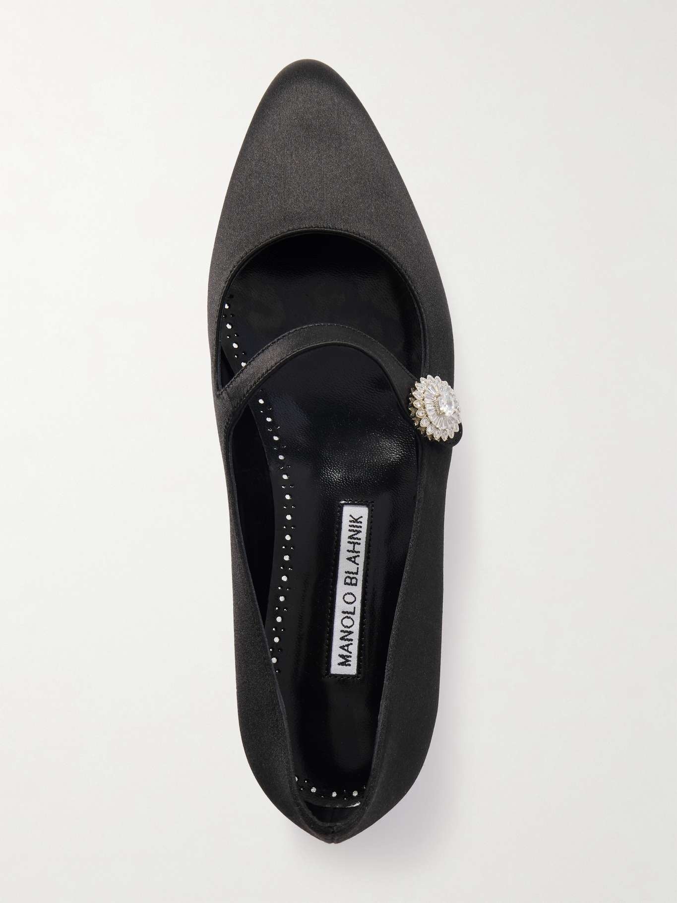 Marijanaflat crystal-embellished satin Mary-Jane ballet flats - 5