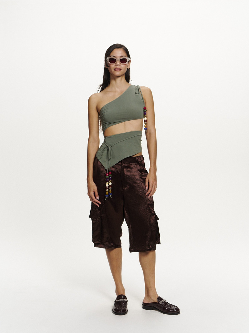 SATIN CARGO SHORTS 5
