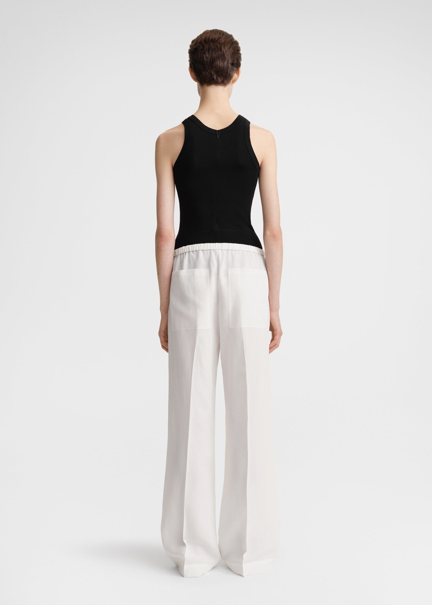 Fluid drawstring trousers off-white - 4