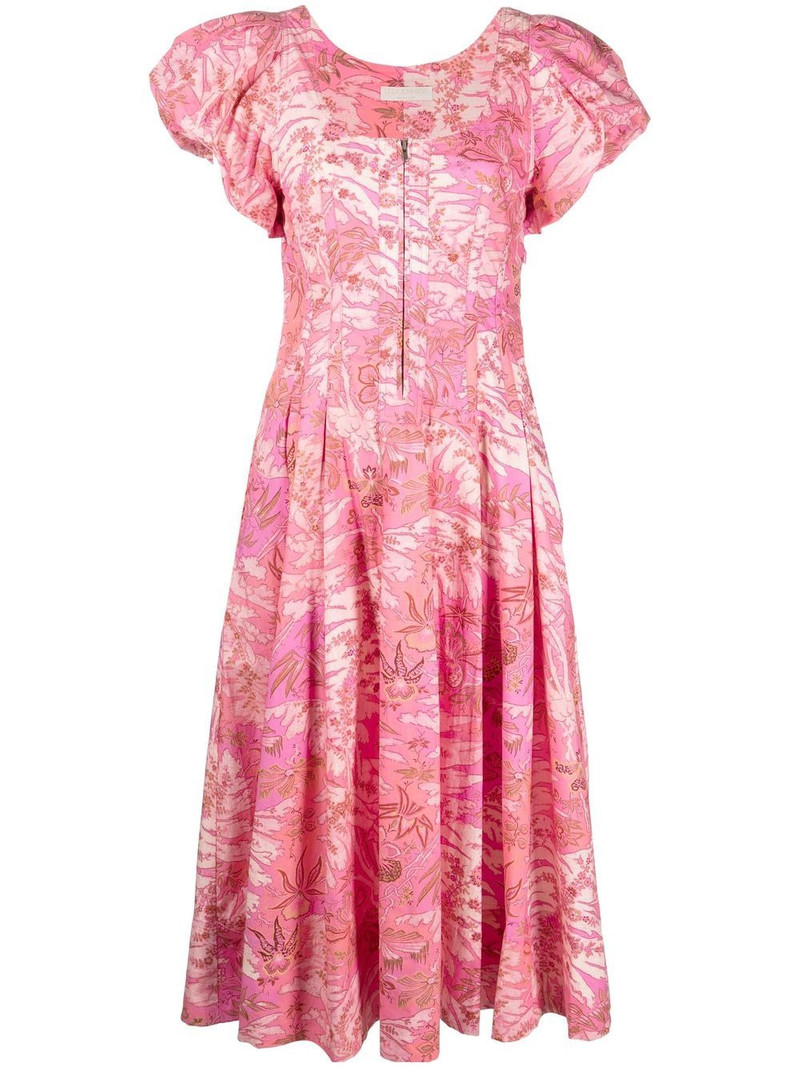 botanical-print zip-up dress 1