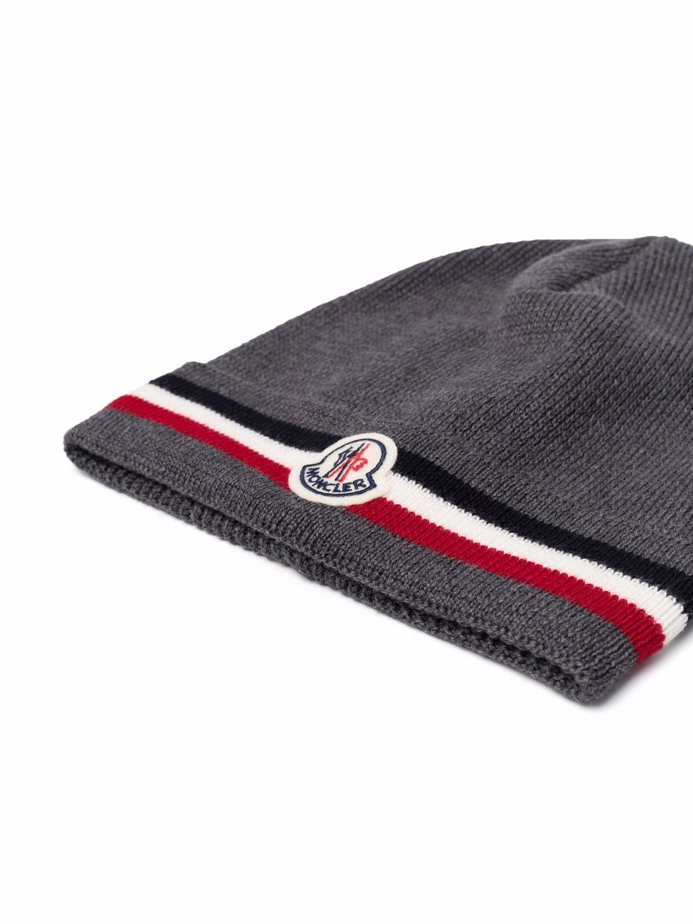 logo-patch knitted hat - 2