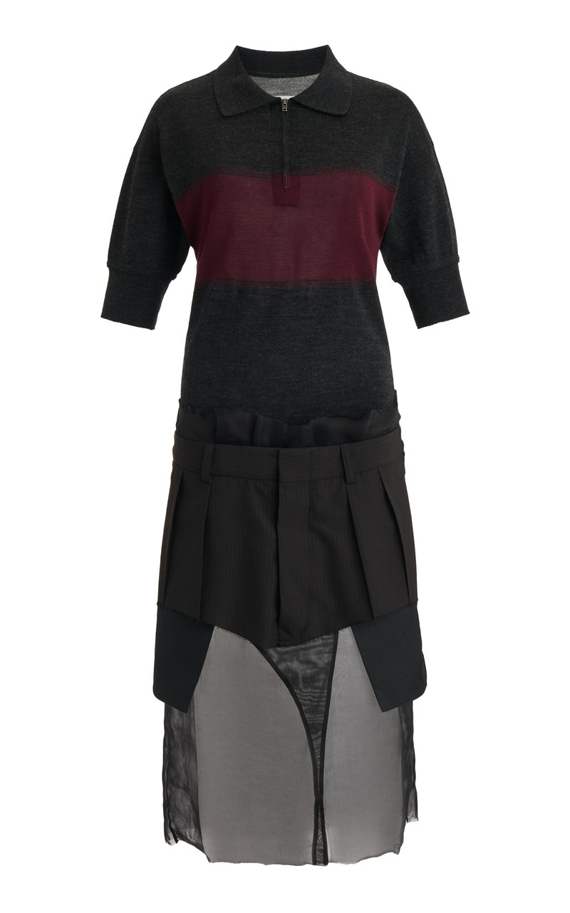 Deconstructed Wool-Silk Midi Dress multi - 1