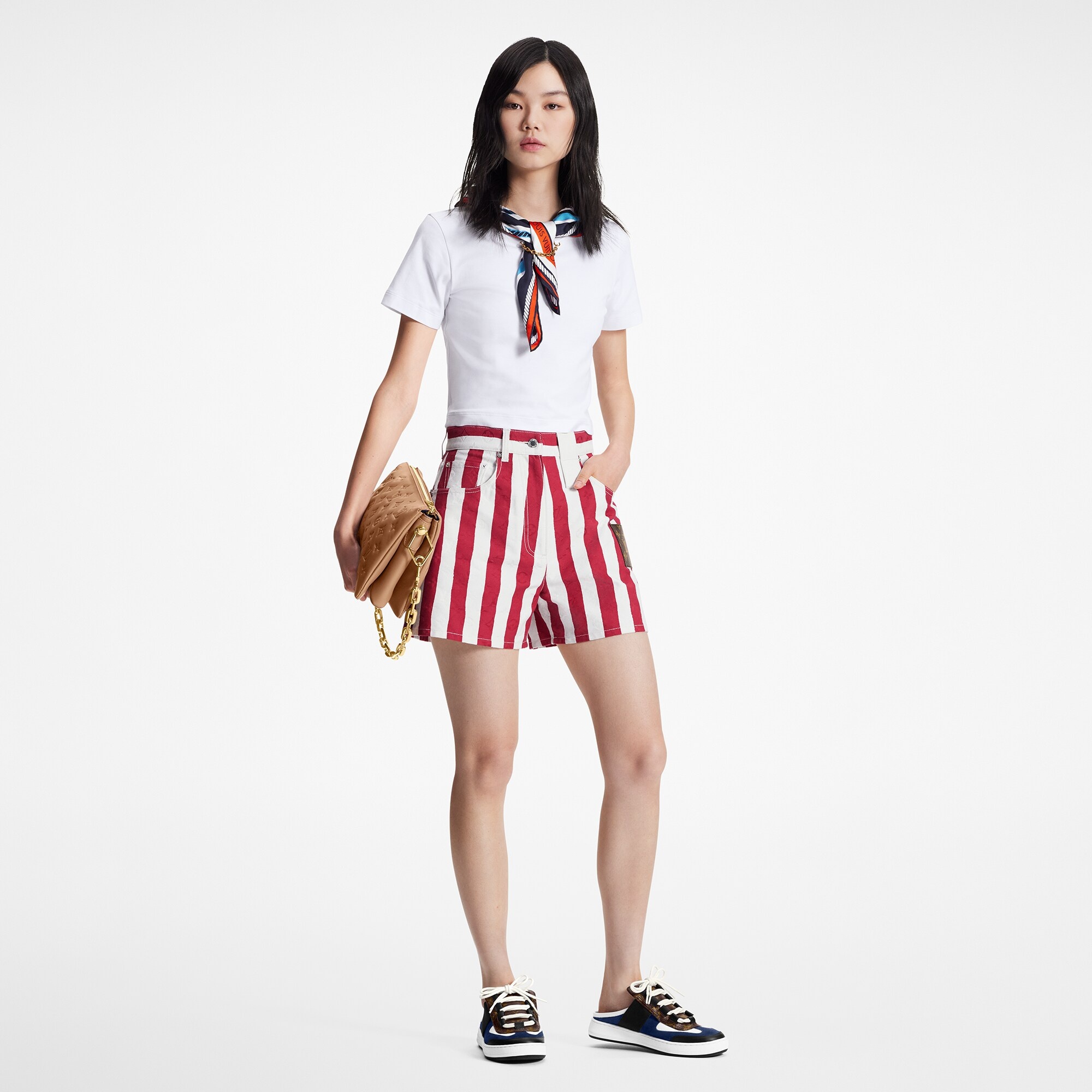 Parasol Stripes Denim Shorts - 2