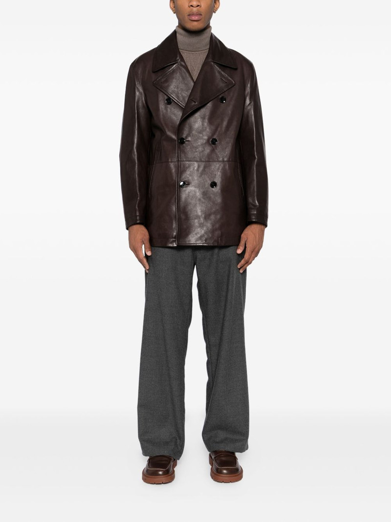 Brioni double-breasted leather jacket outlook