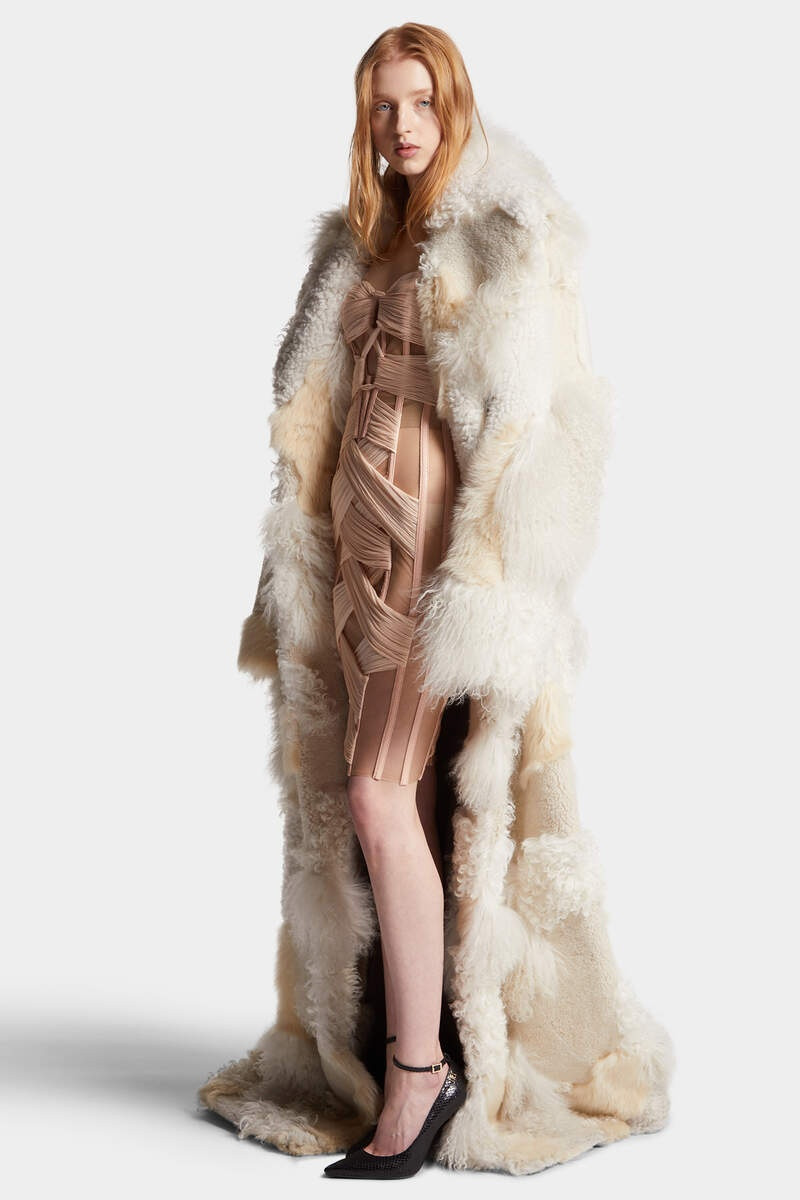 FRIZZY DOUBLE CHIFFON BANDAGE CORSET DRESS 6