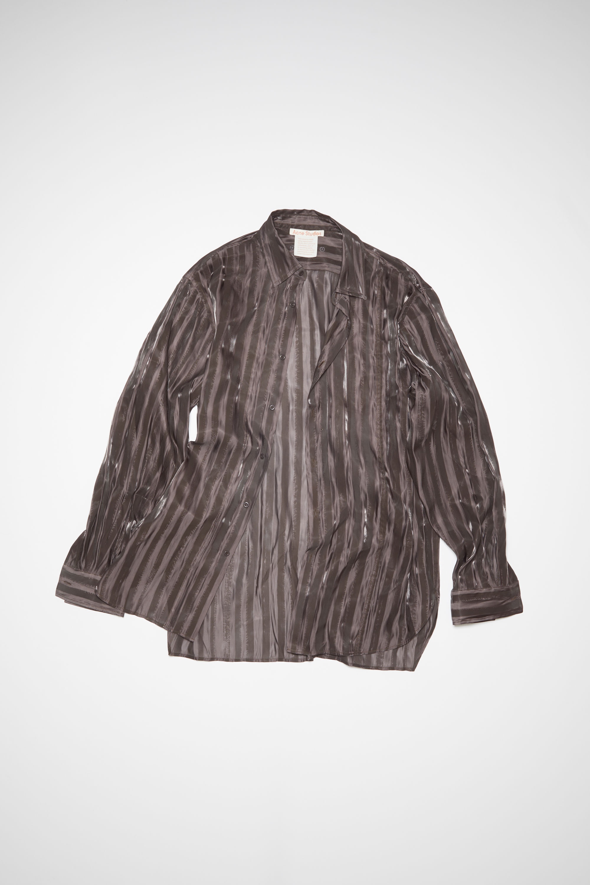 Stripe button-up shirt - Chestnut brown - 7