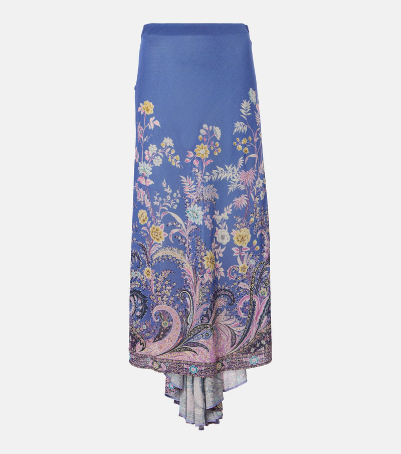 Printed asymmetric maxi skirt - 1
