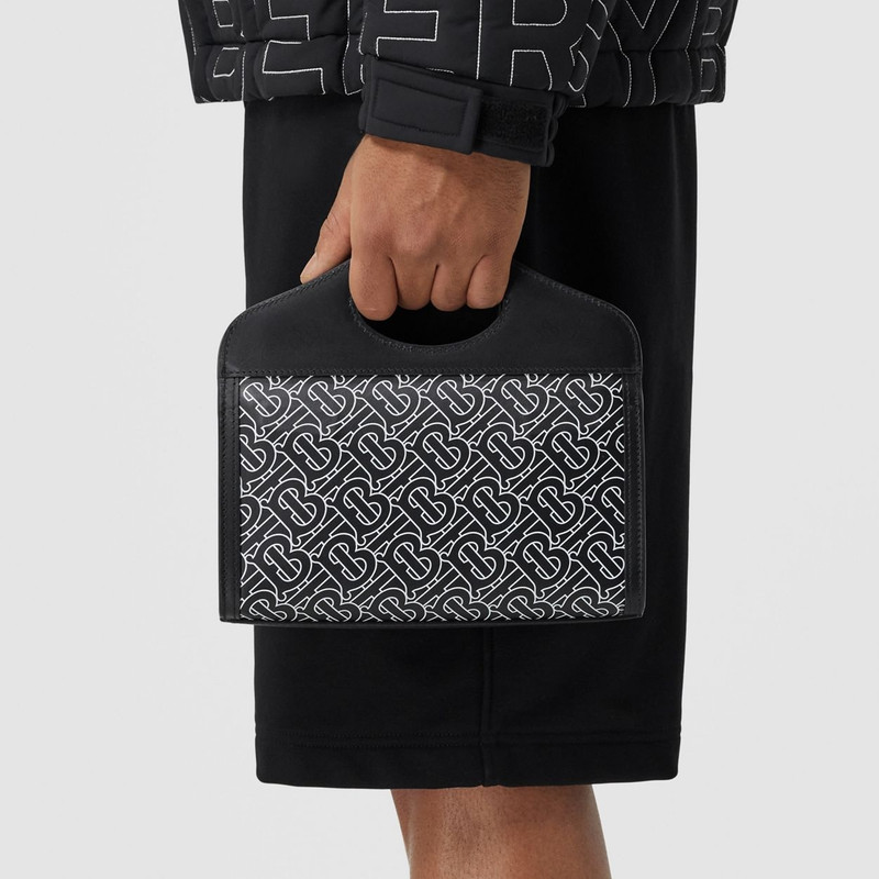 Burberry Monogram Print Leather Foldover Pocket Bag outlook