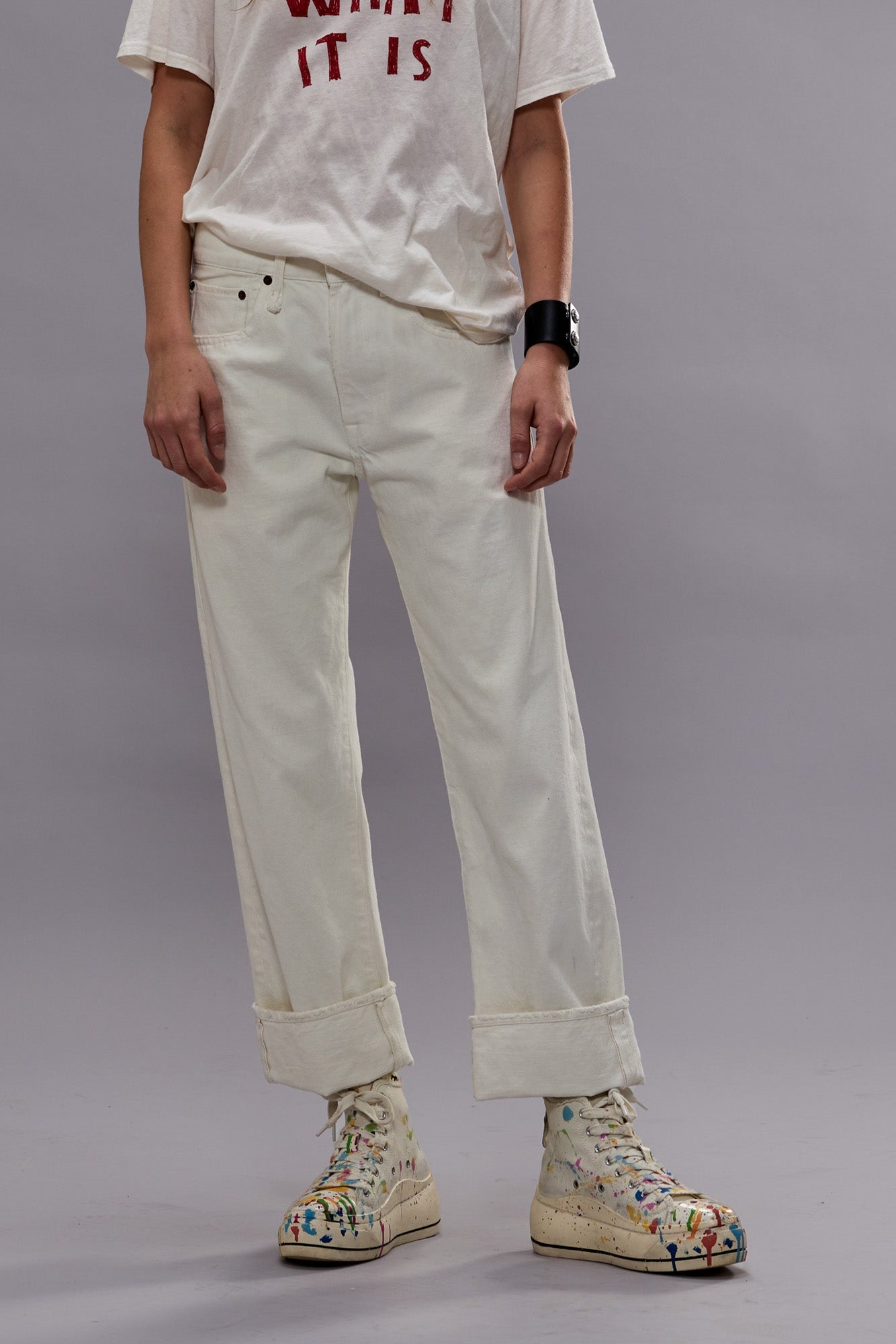 CUFFED X-BOYFRIEND JEAN - BENNETT WHITE SELVEDGE - R13 - 2