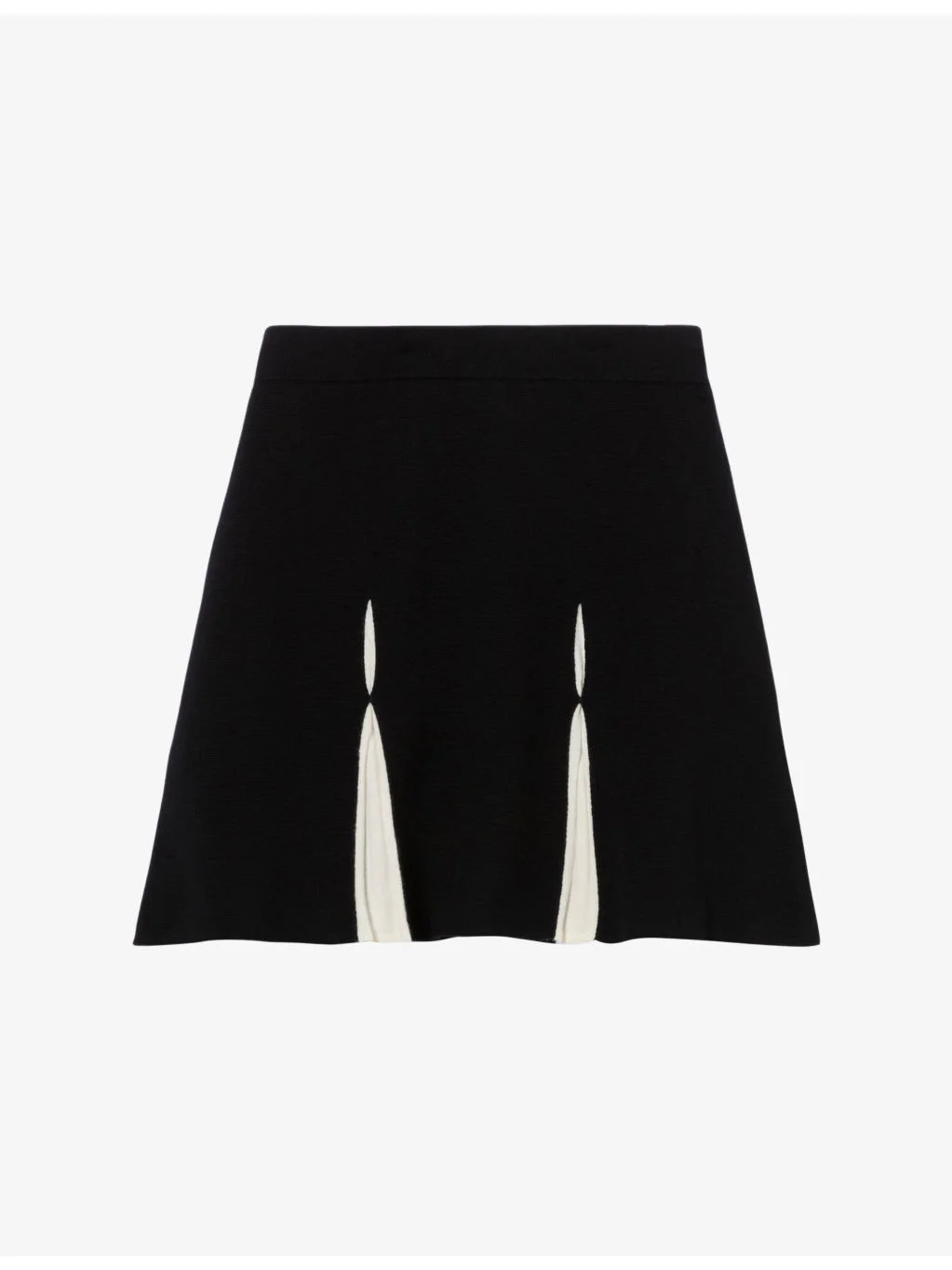 Flared Elasticated-Waist Knitted Mini Skirt - 1