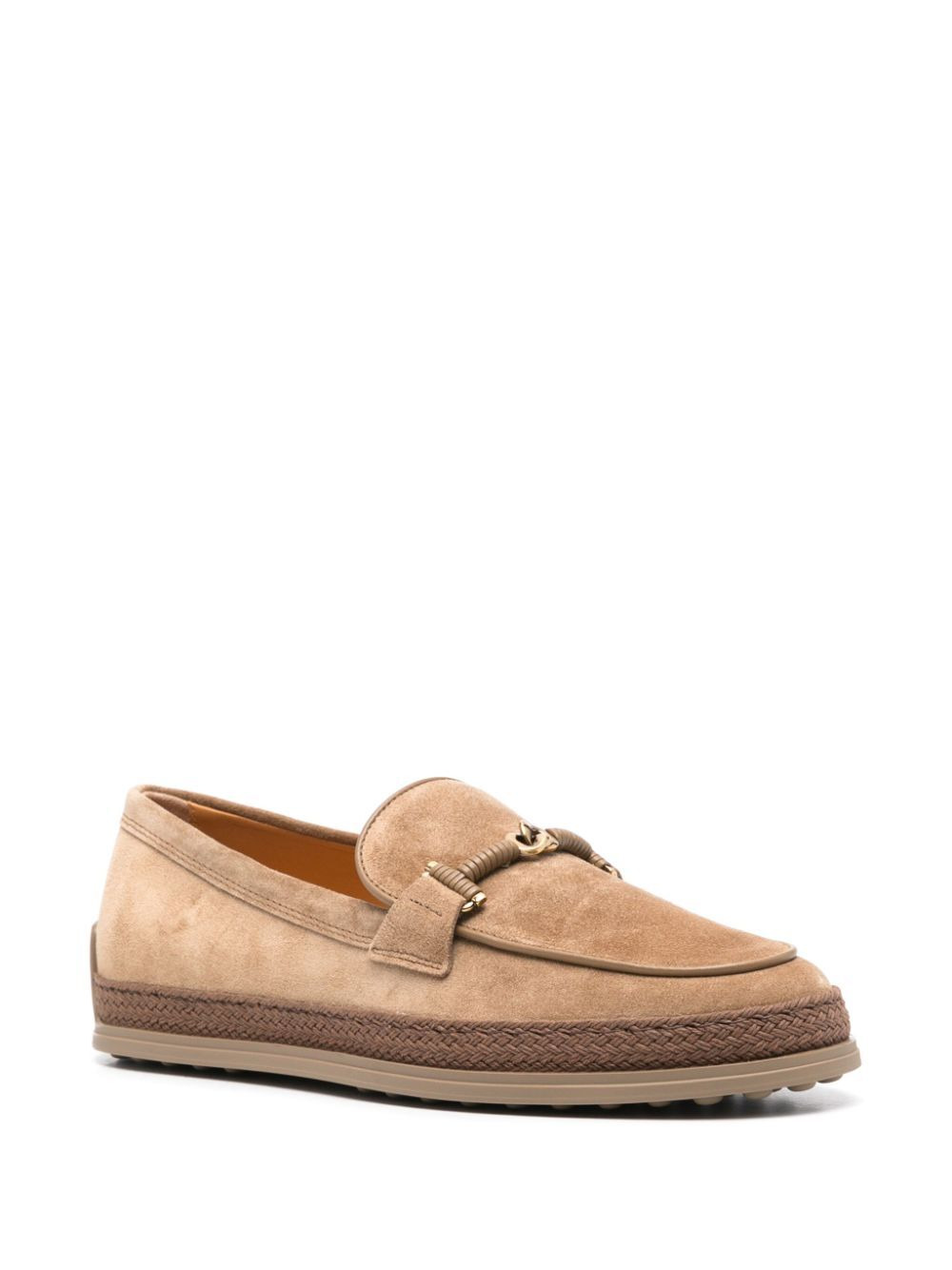 Tod's Women Cord Weaving T Ring Suede Loafers - 2
