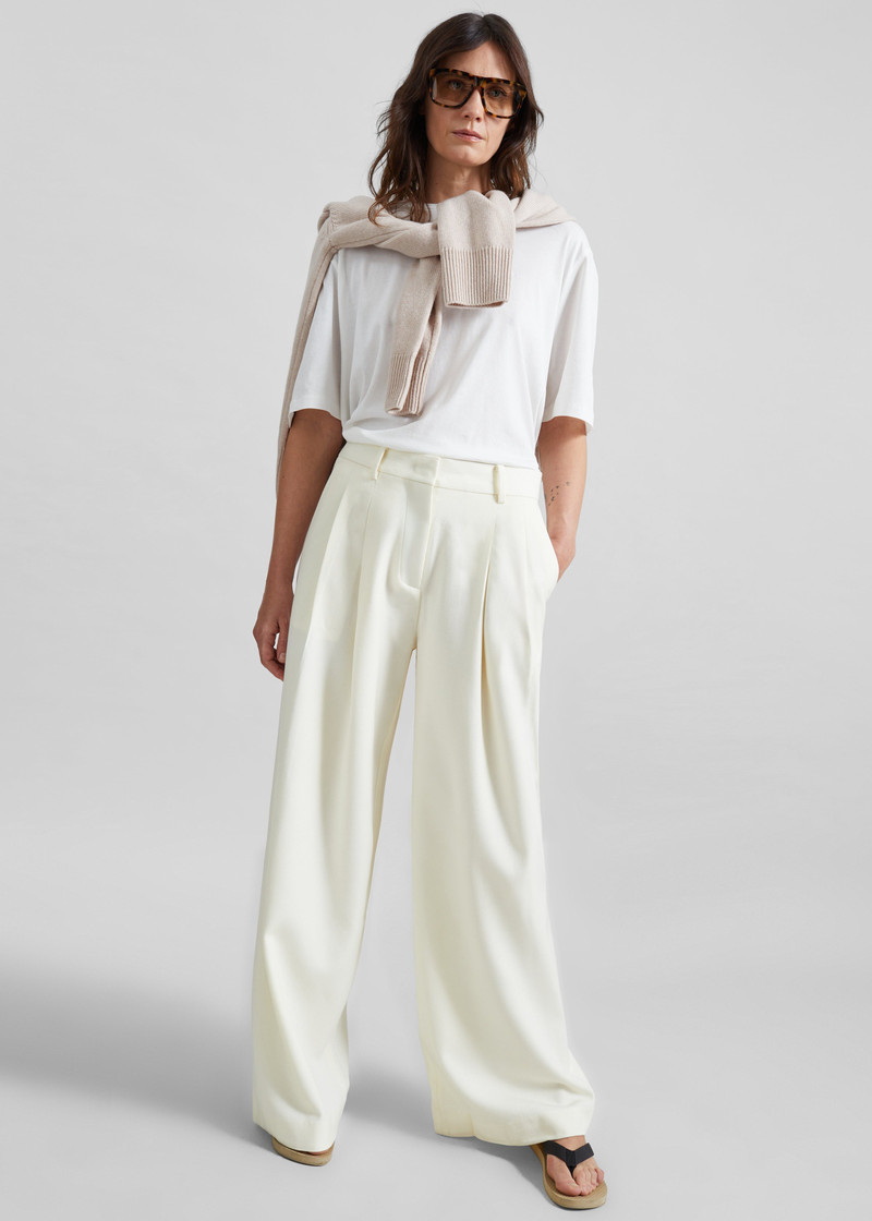Halser Pintuck Trousers - Ivory 3