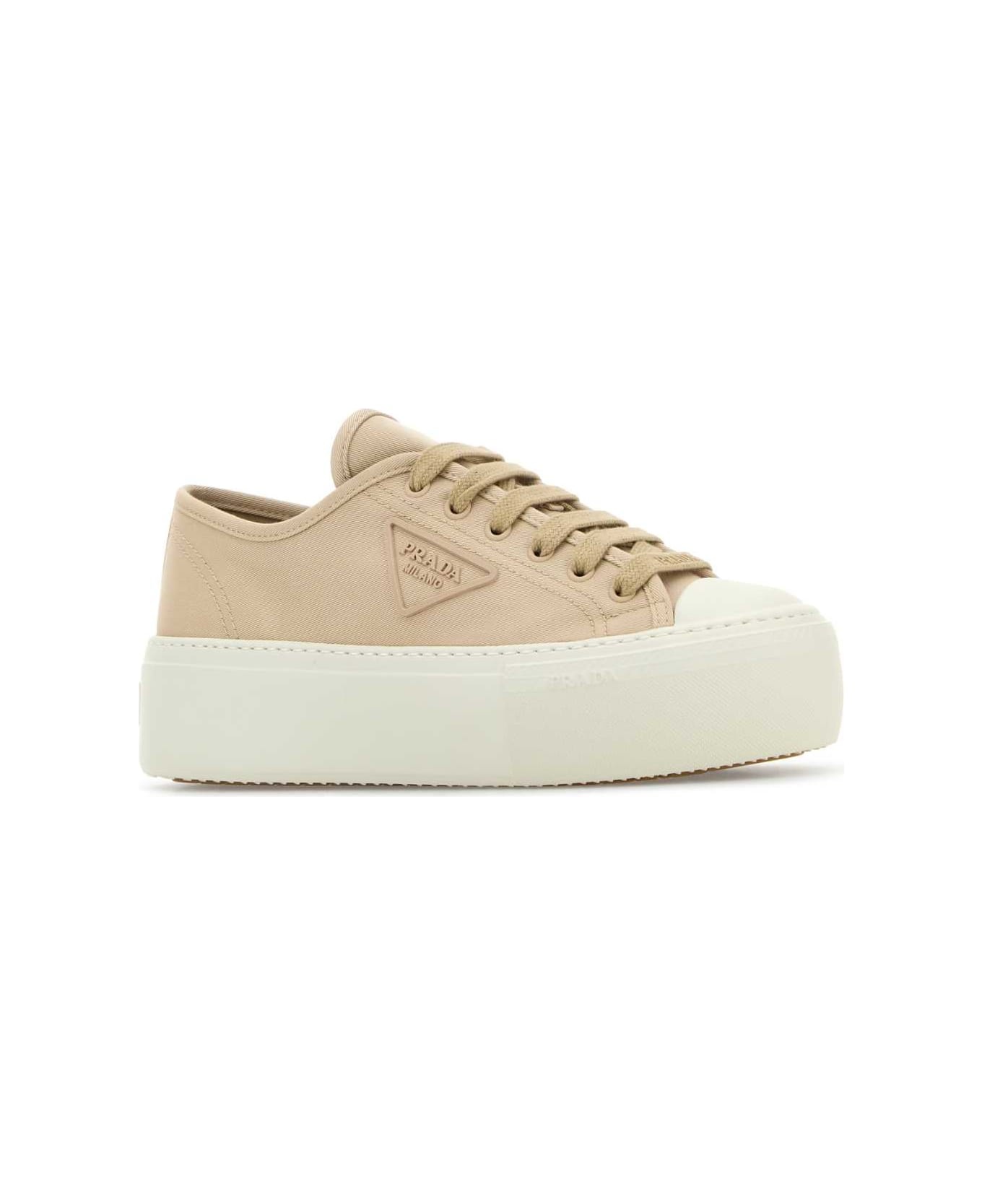 Beige Fabric Sneakers - 2