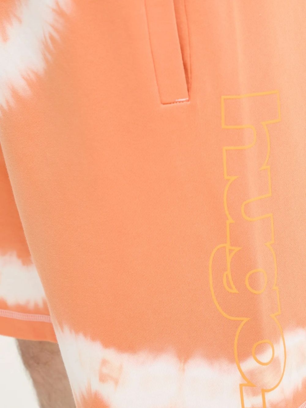 logo-print tie-dye track shorts - 4