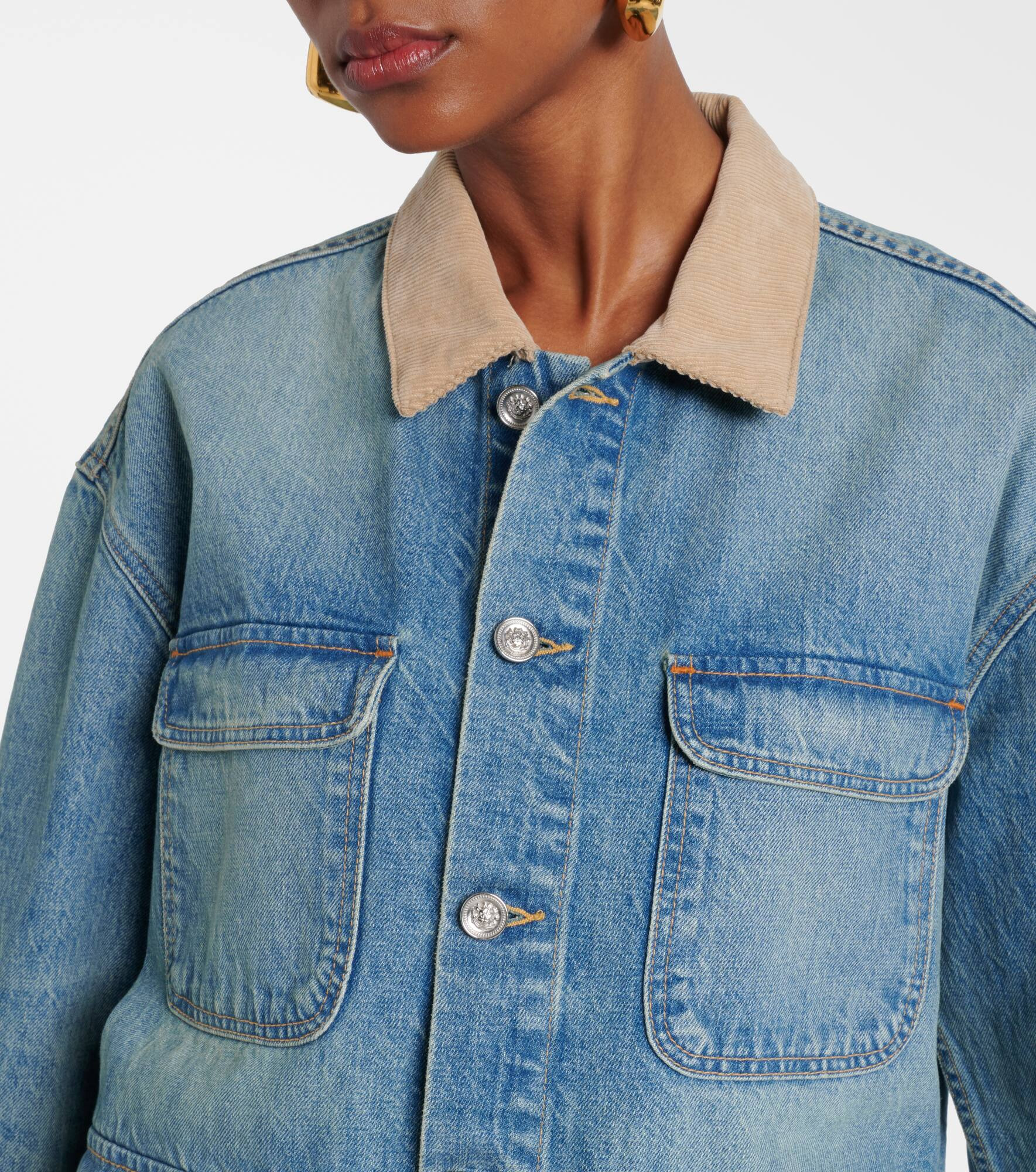 Hayden corduroy-trimmed denim jacket - 4