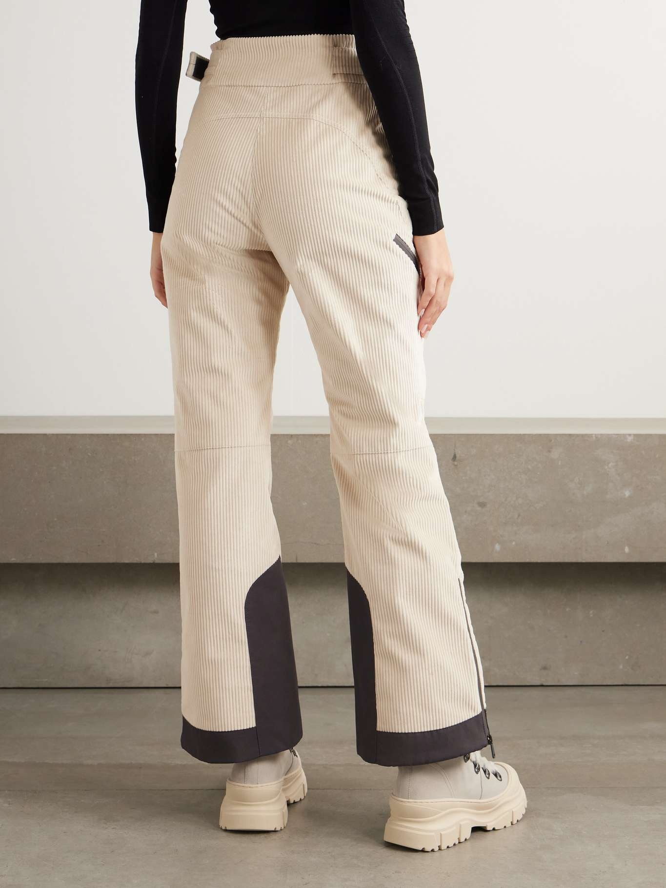 Padded cotton-corduroy flared ski pants - 4