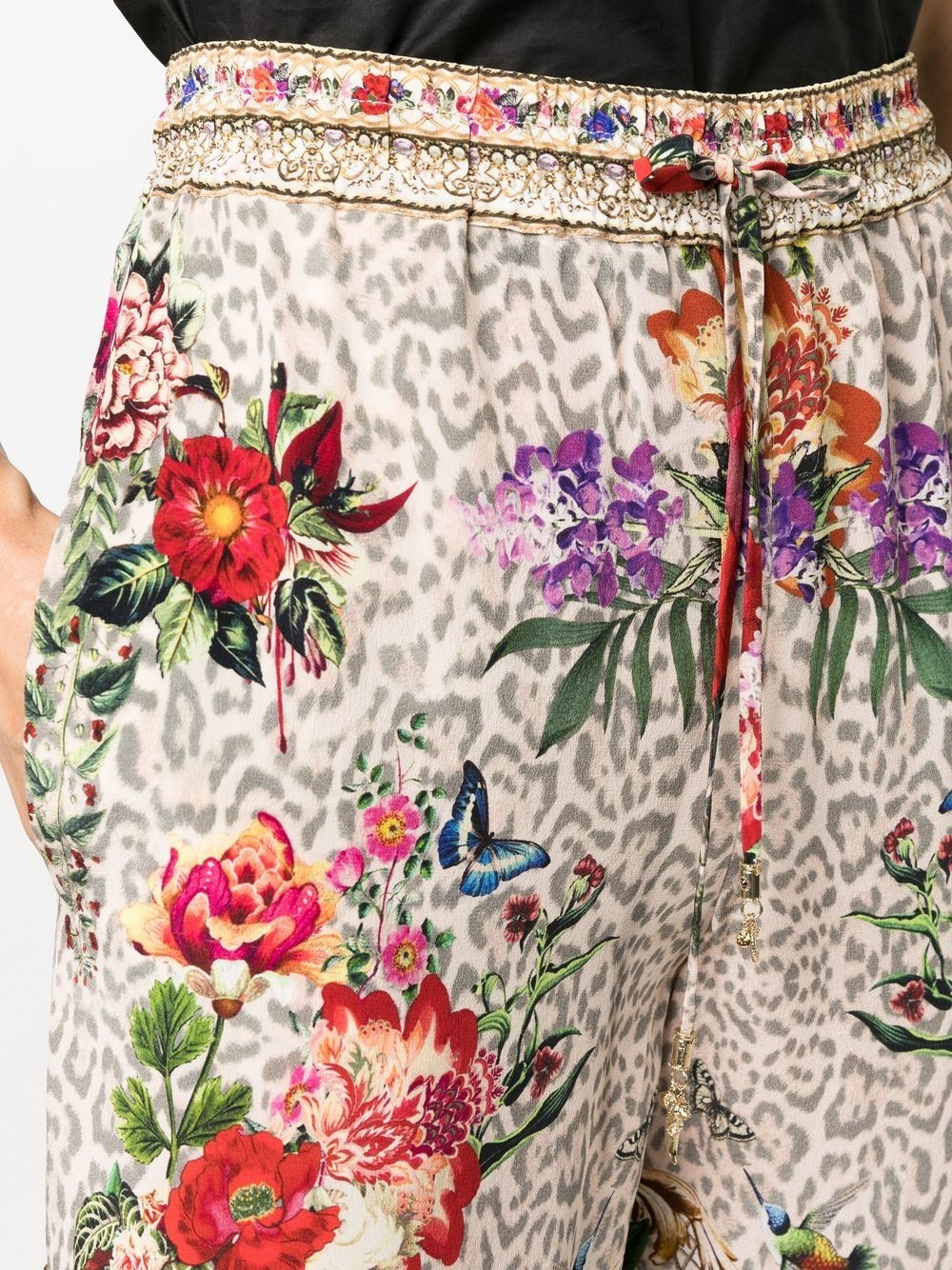 flared floral-print trousers - 5