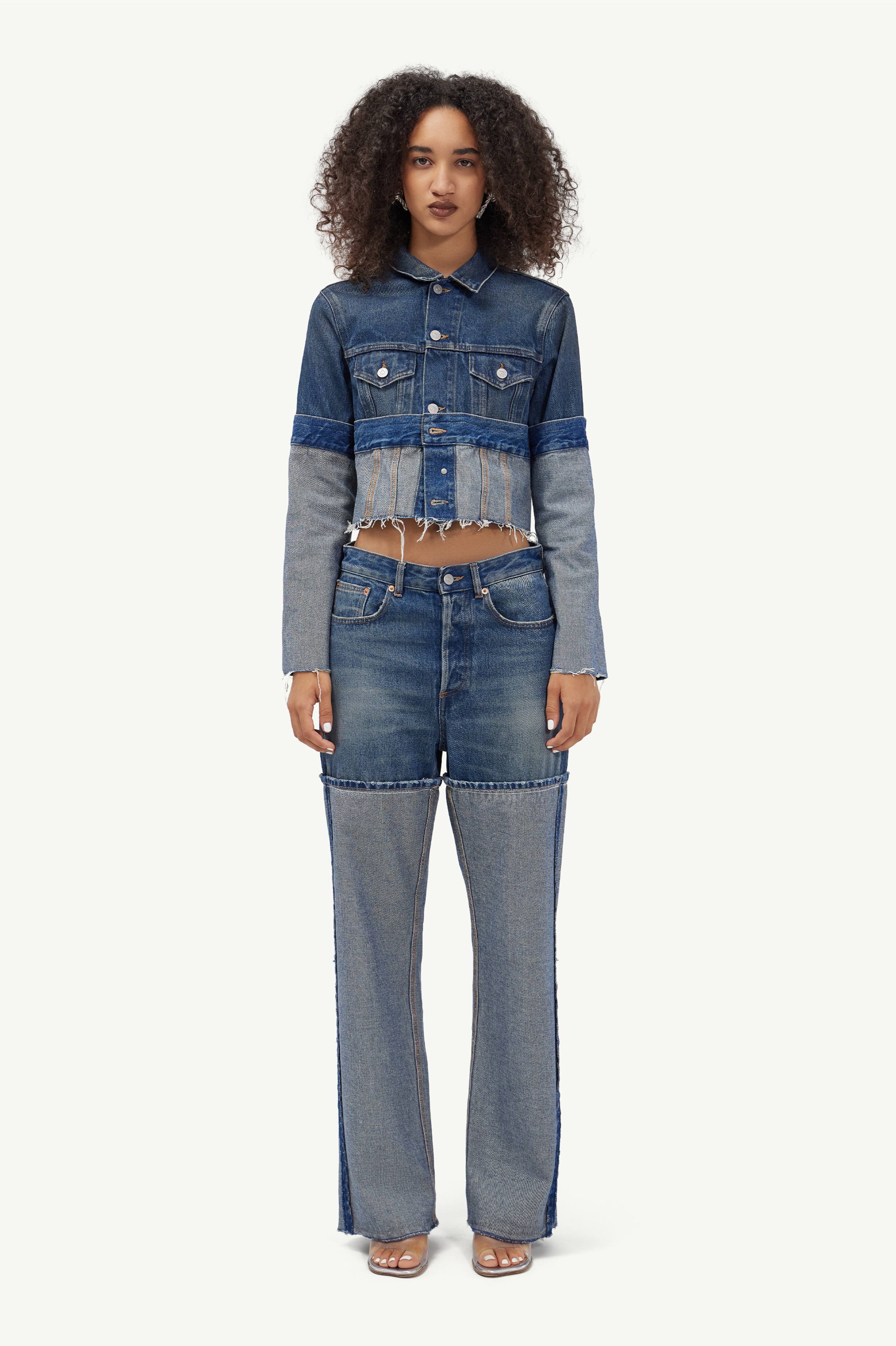 Cropped denim jacket - 2