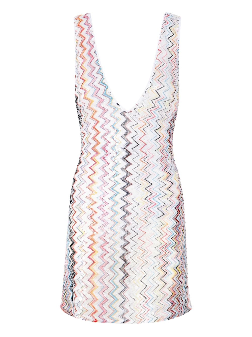 zigzag-pattern mini dress - 1
