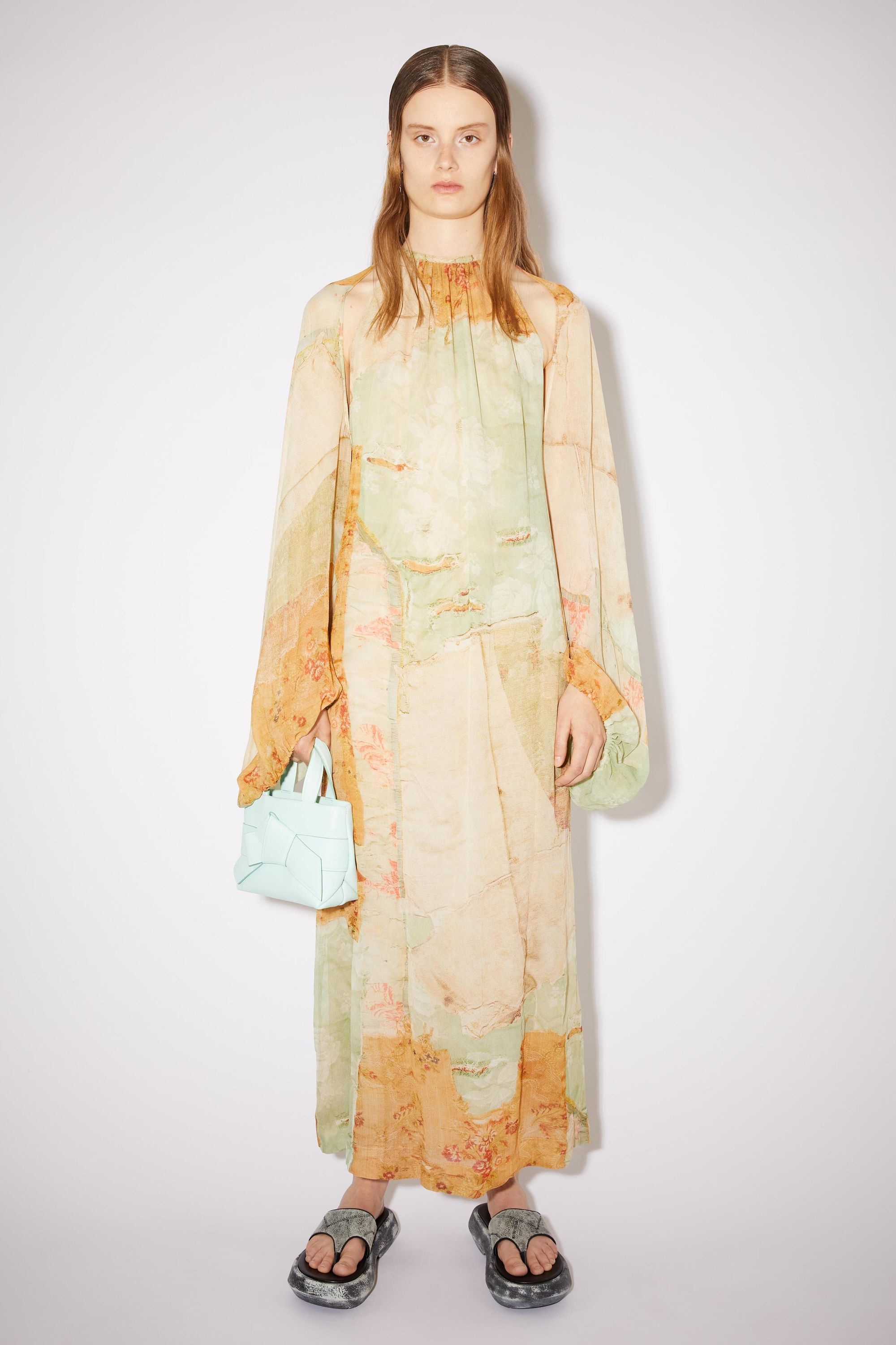 Carpet print dress - Green/orange - 2