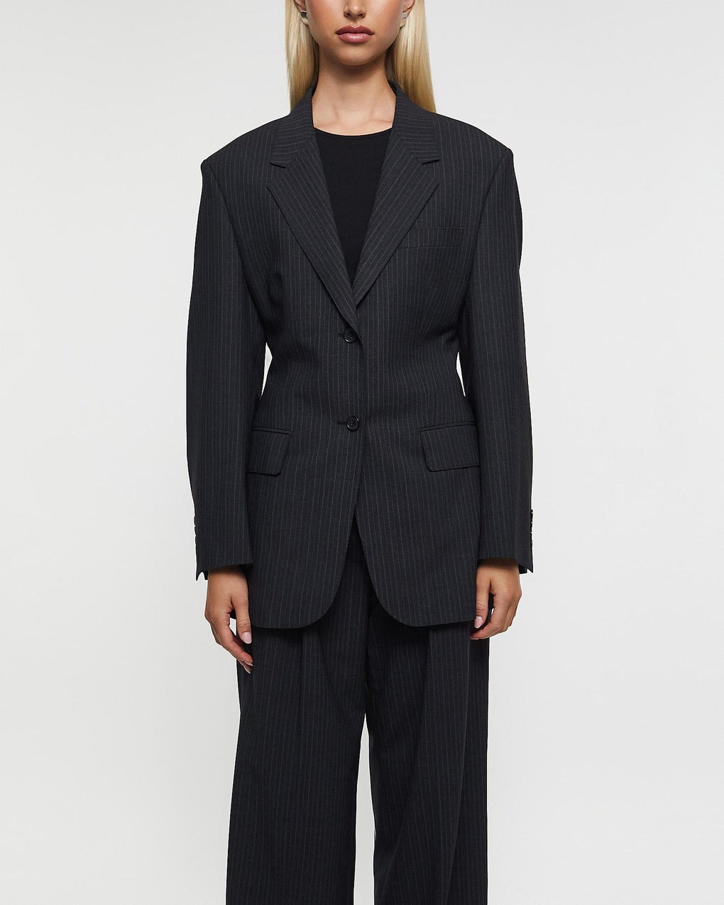 Blazer Hourglass Pinstripe  Anthracite - 2