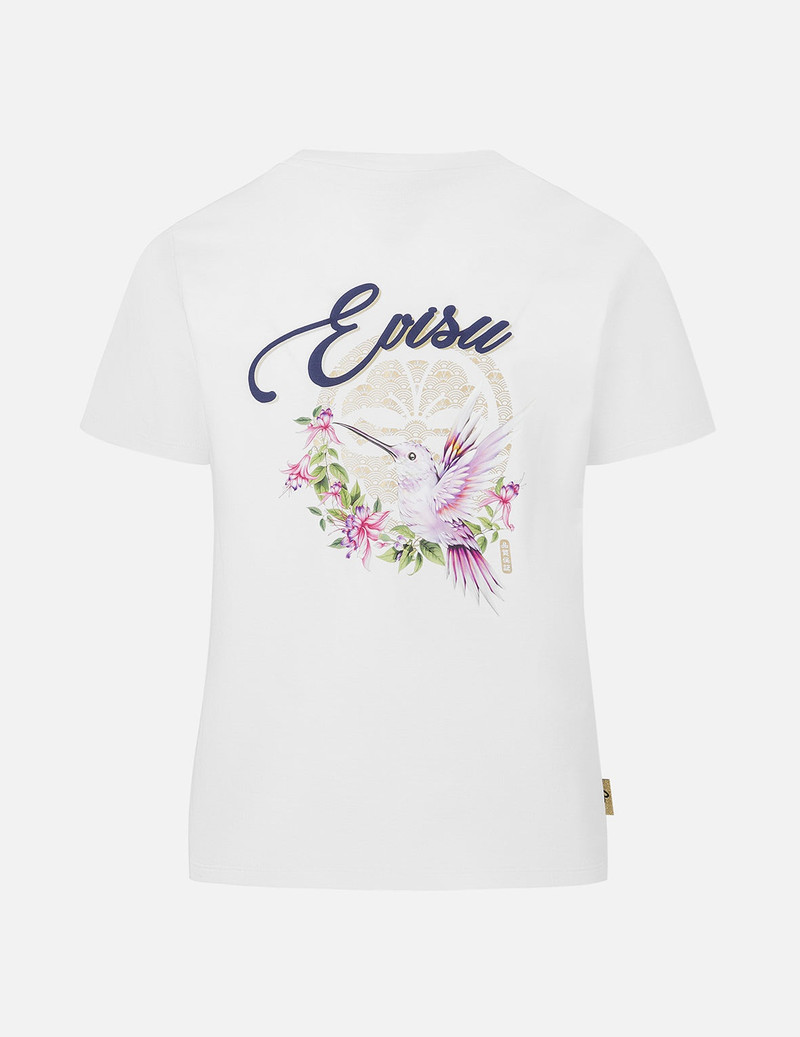 EVISU Hummingbird and Magnolia Print Regular Fit T-shirt outlook