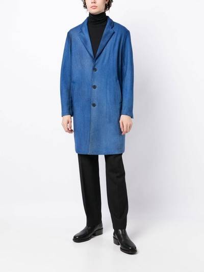 Avant Toi painted-effect merino-wool overcoat outlook