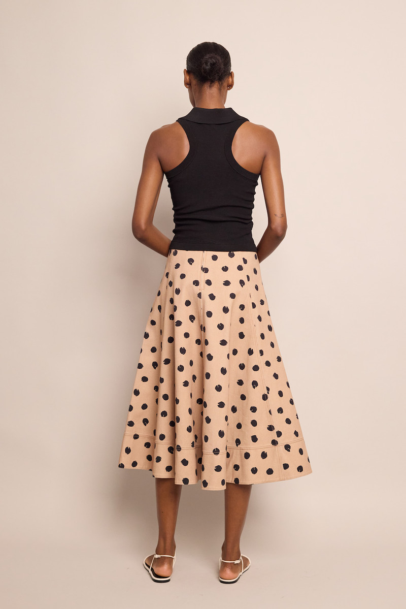 Aisha Skirt Midi-Length Printed Cotton Canvas Skirt 4