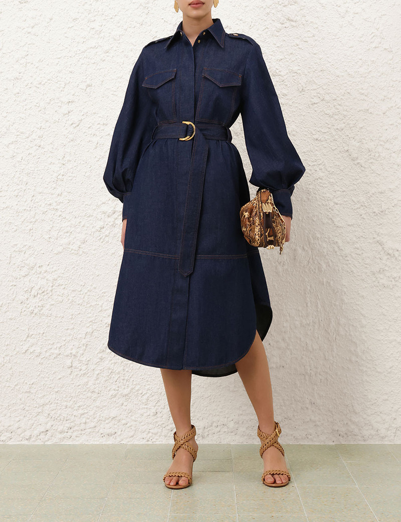 Zimmermann DENIM CARGO MIDI DRESS outlook
