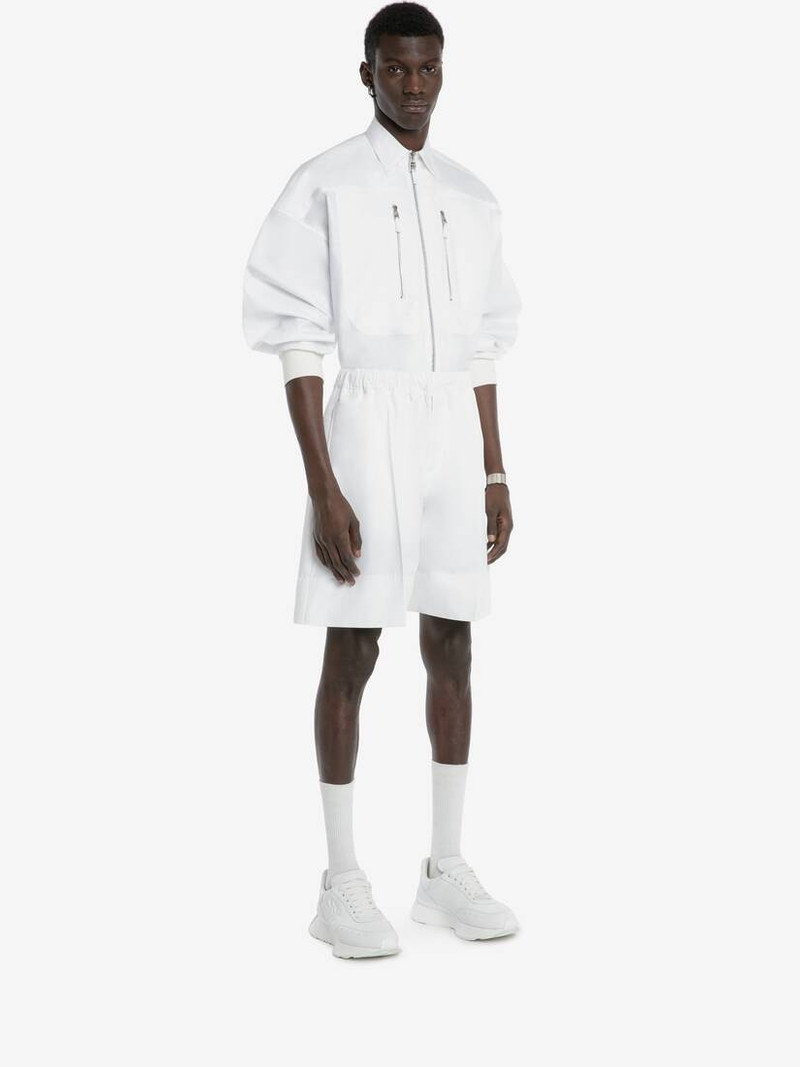 Zip Detail Shirt  in White 3