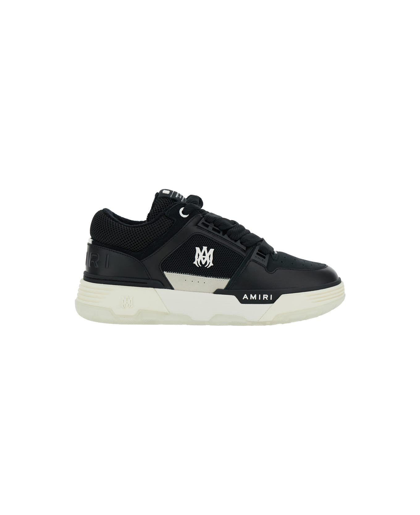 Black Low Top Sneakers With Logo Patch On The Tongue And Logo Lettering On The Heel In Leather Man - 1