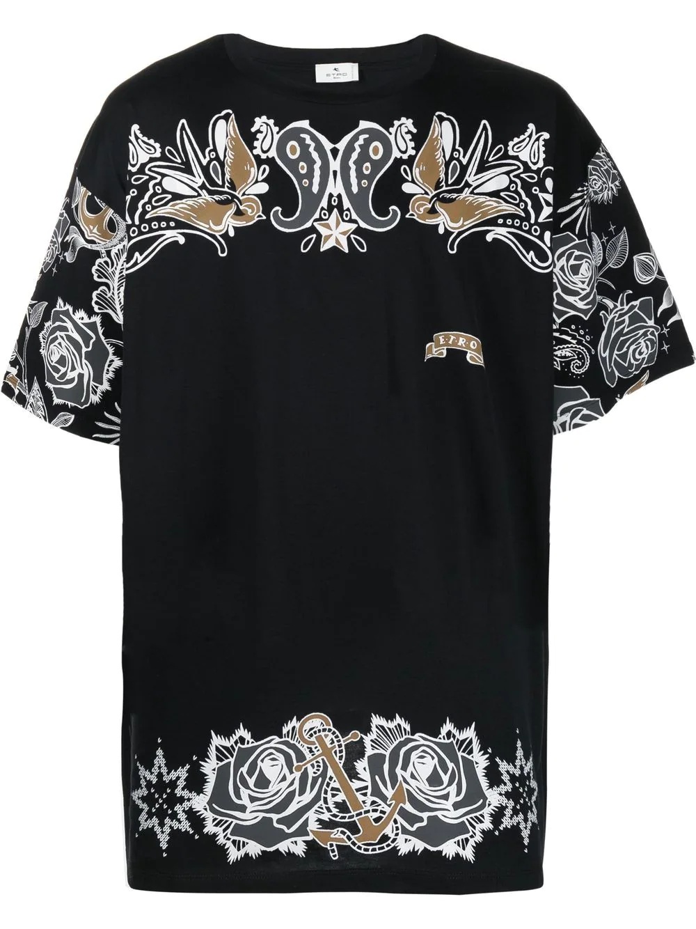 Tattoo-print short-sleeve T-shirt - 1