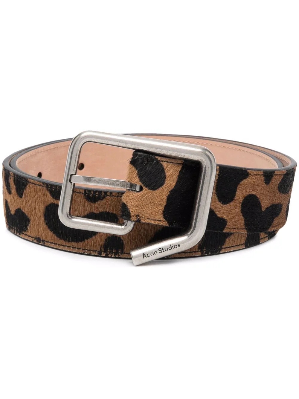 leopard-print buckle belt - 1