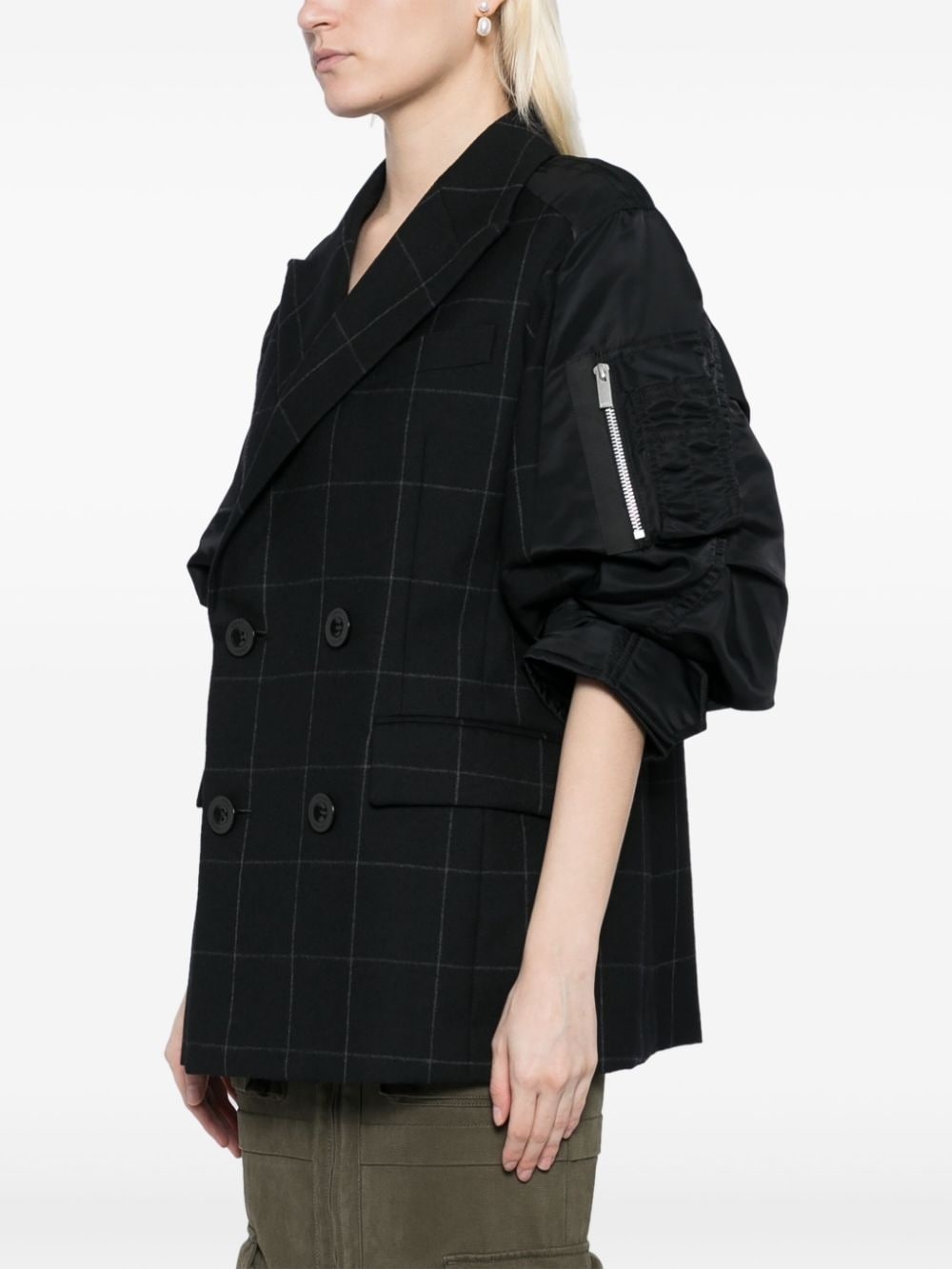 windowpane twill jacket - 3