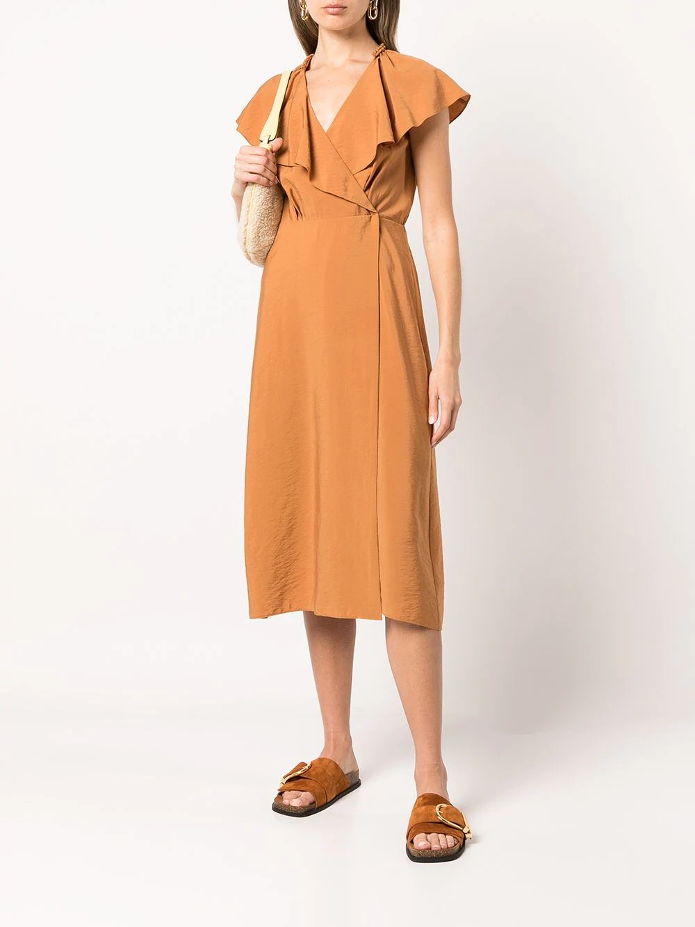 ruffled wrap midi dress - 2