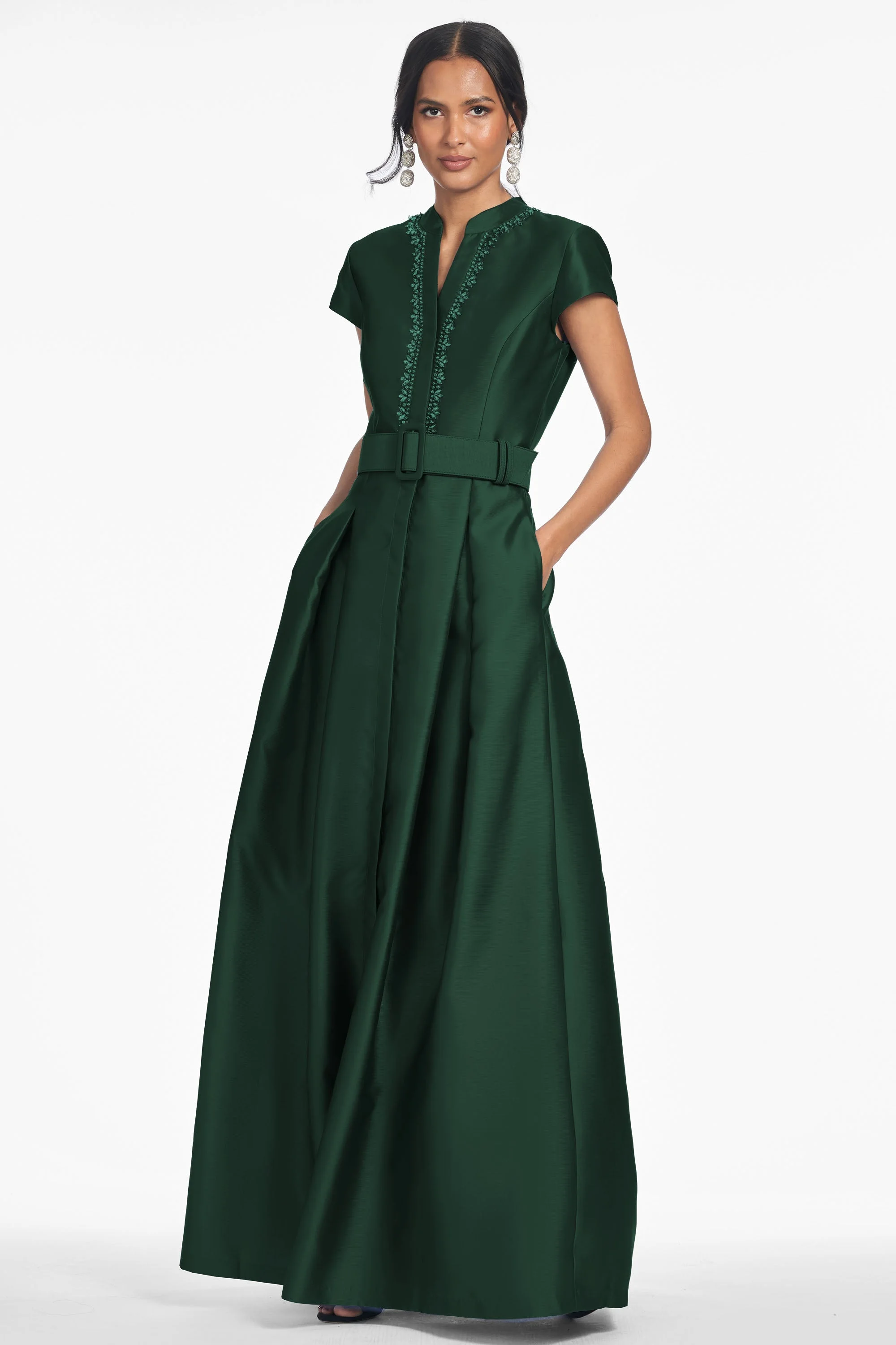 EMBELLISHED MARTA GOWN - LODEN - 1