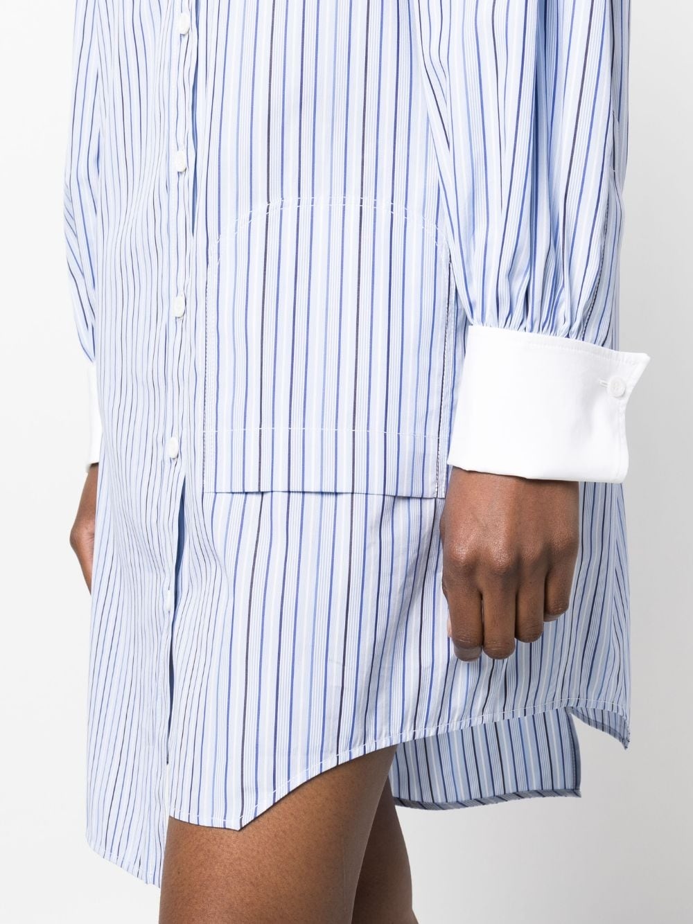 striped asymmetric shirt dress - 5