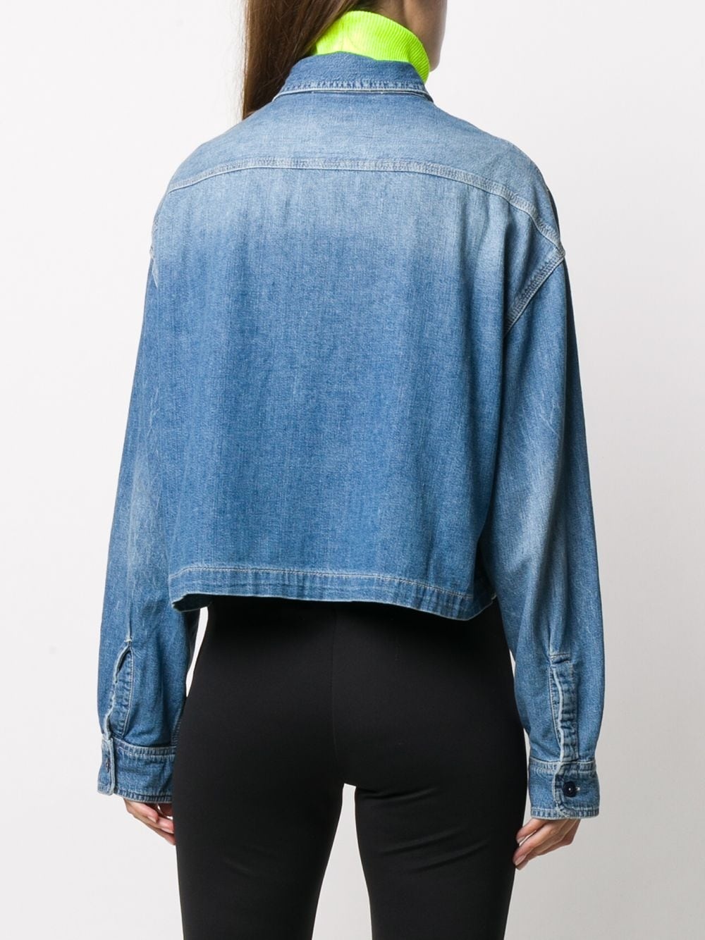 front pockets denim jacket - 4