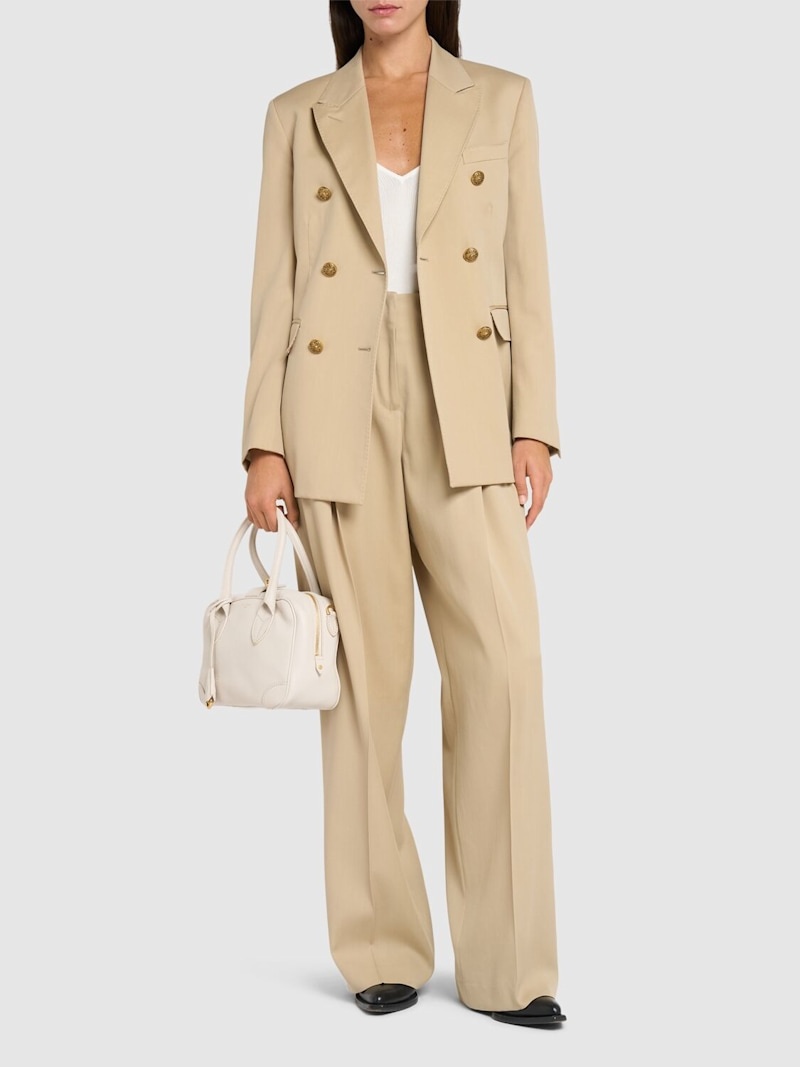 Golden wool wide leg pants - 2