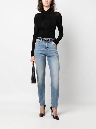 SAINT LAURENT mid-rise tapered-leg jeans outlook