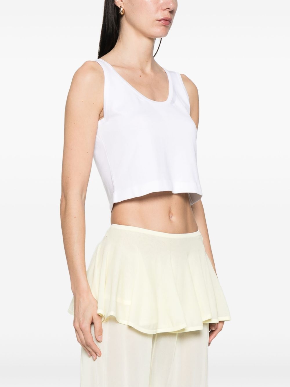 cropped cotton tank top - 3
