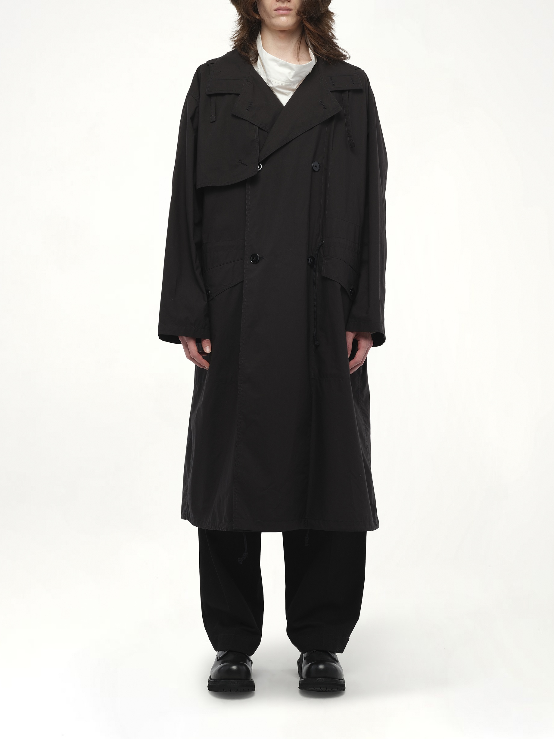 Light Hooded Trench in Black - 6