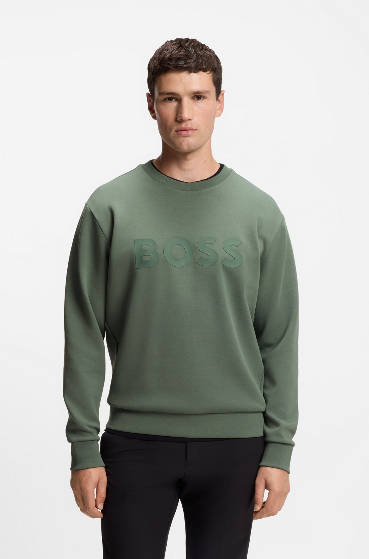 STRETCH-COTTON SWEATSHIRT WITH SANDWICH LOGO - 2