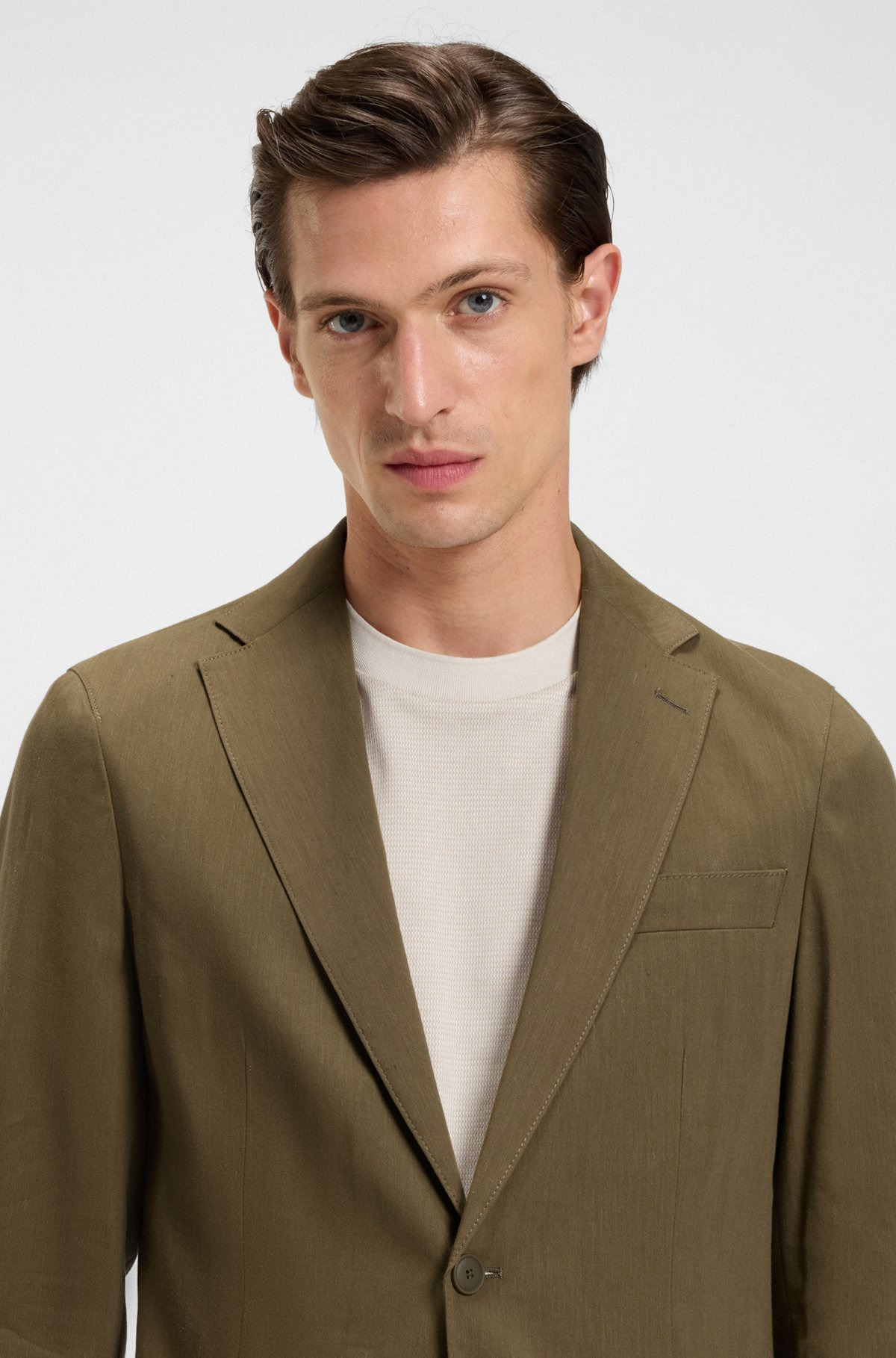 SLIM-FIT SUIT JACKET IN A STRETCH-LINEN BLEND - 5