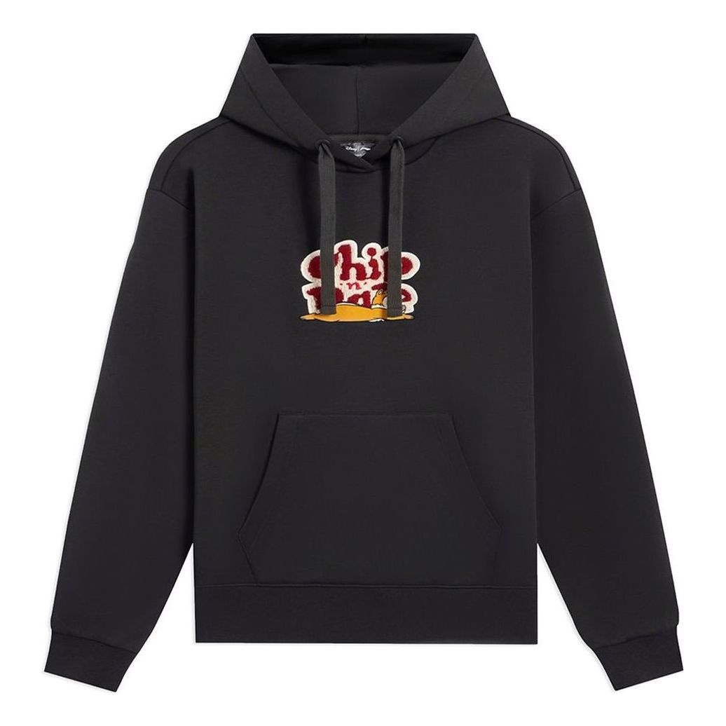 (WMNS) Li-Ning x Disney Chip 'n Dale Embroidered Logo Hoodie 'Black' AWDSG02-3 - 1